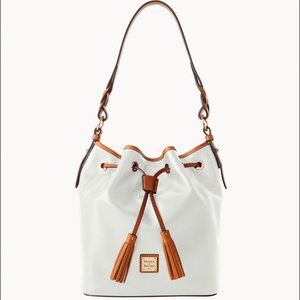 VTG! Dooney & Bourke Wexford Leather Tasha Shoulder Bag Satchel - Cream